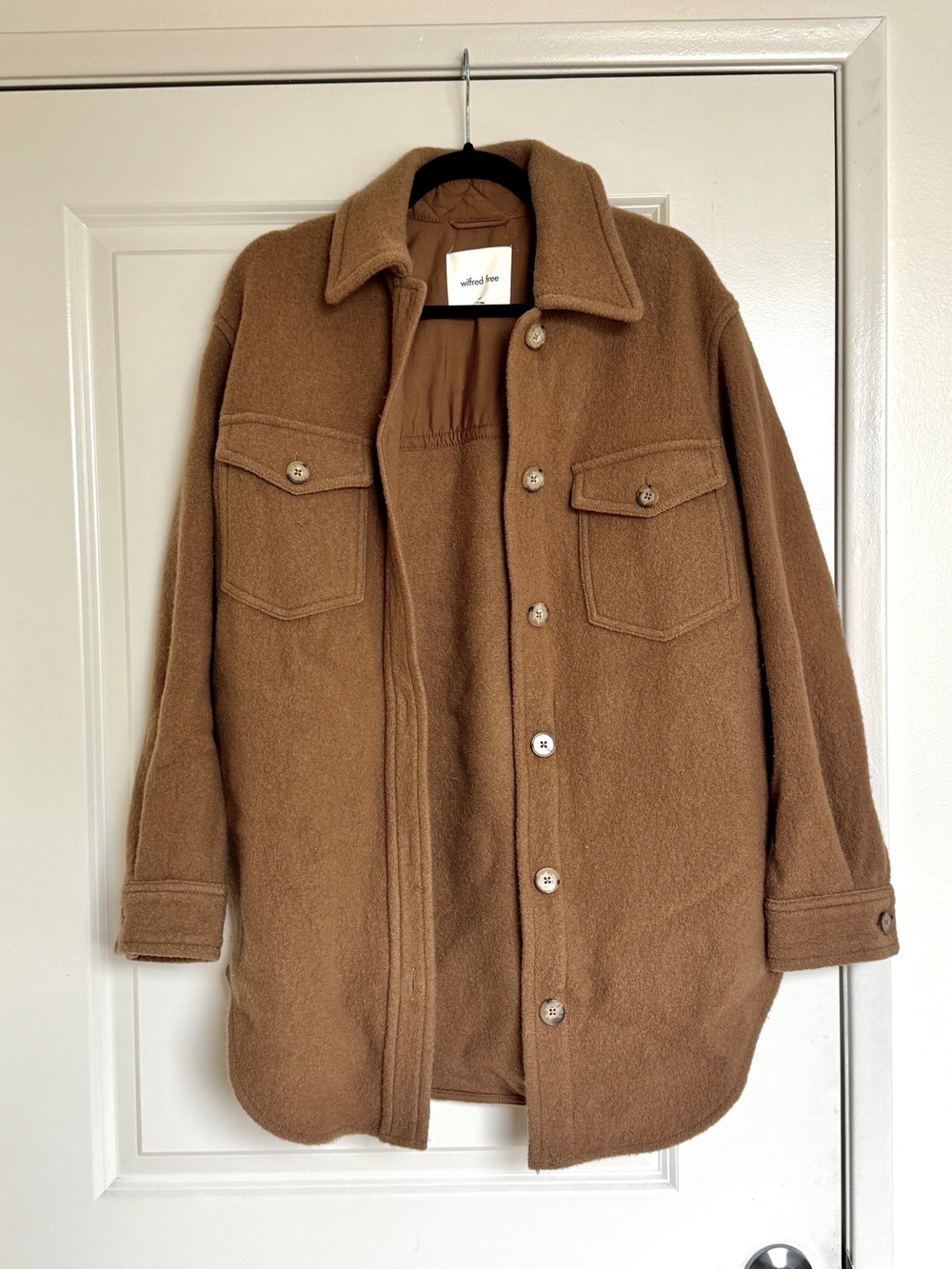 Wilfred Brown Wool Blend Shacket Jacket